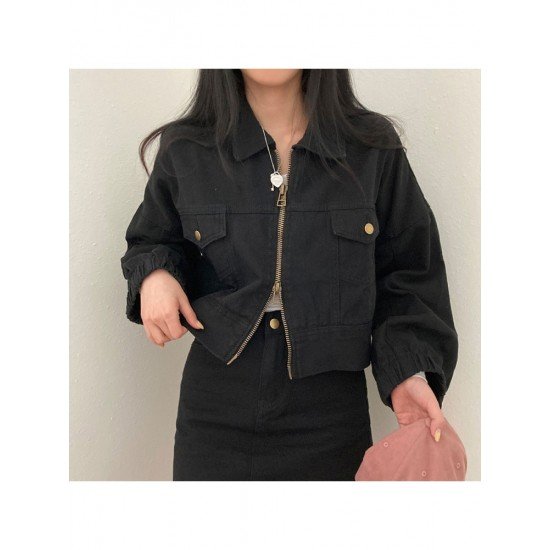 Easy Matching Black Pockets Women Coats