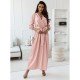  Temperament V Neck Pure Color Long Dress