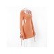 Stylish Ladies Cut Out Halter Long Sleeve Short Dress