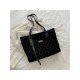 Canvas Contrast Color Black Grid Tote Bags