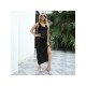 Beach Black V Neck Sleeveless Maxi Dresses