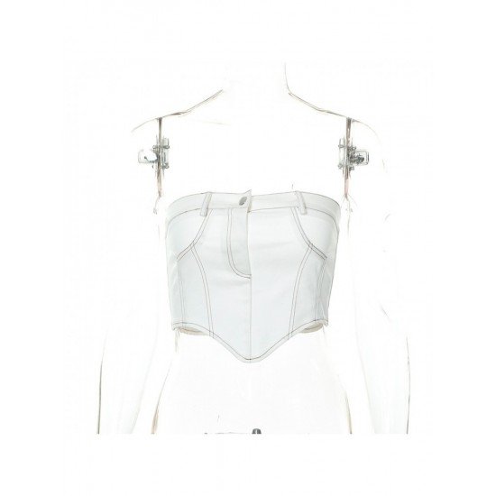  Summer 2022 Pure Color Backless Sleeveless Crop Vest