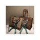 Cute Grid Cat Pattern Bow Tote Bags