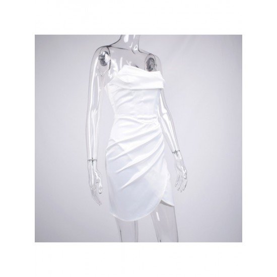 Ladies White Strapless Strapless Party Dresses