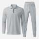  Leisure Pure Color Top And Trouser Men's Suit