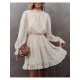  2022 Jacquard Ruffle Women's Long Sleeve Dress