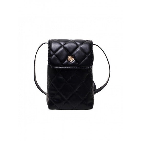 Casual Black Rhombus Lattice Phone Bags