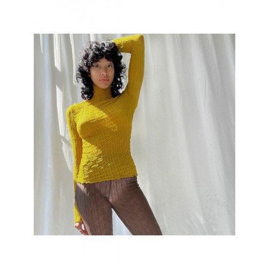 Turtle Neck Ladies Long Sleeve Fitted Tops