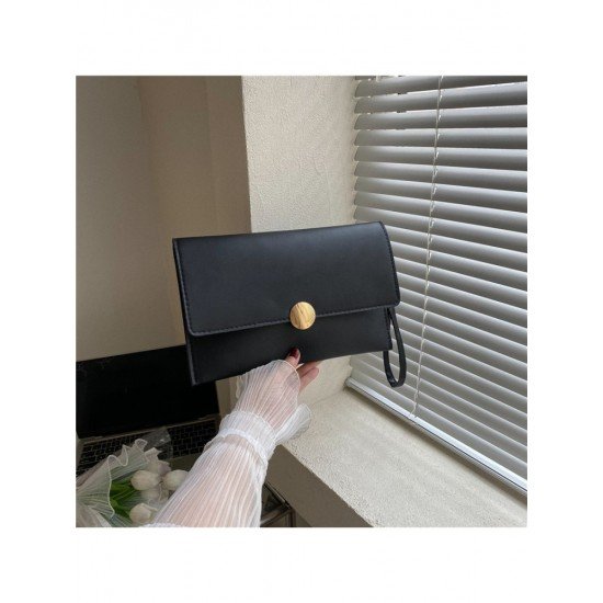 Black Pure Color Simple Clutch Bags