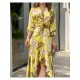  2022 V-Neck Printing Irregular Long Dress