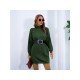 Turtle Neck Pullover Solid Long Sleeve Sweater Dress