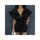  Pure Color Short Sleeve Women's Jacket