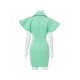  Pure Color Short Sleeve Women's Jacket