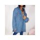 Women's Pure Color Long Sleeve Denim Jackets