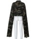  Autumn Lapel Snap Camouflage Crop Women's Jacket