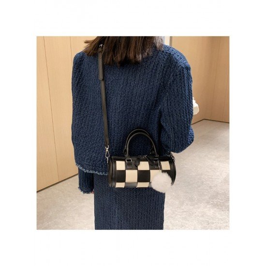  PU Contrast Color Plaid Women's Messenger Bags