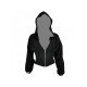 Designer Ladies Patchwork Black Zip Hooded