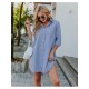  2022 Striped Casual Long Sleeve Dress For Women