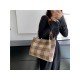 Black Canvas Plaid Ladies Tote Bags