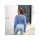  2022 Pure Color V-Neck Women's Navel Sweater