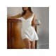 Summer Ladies White Sleeveless Mini Dresses