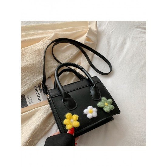  Fashion Knitting Flower Cross-body Shoulder Bag