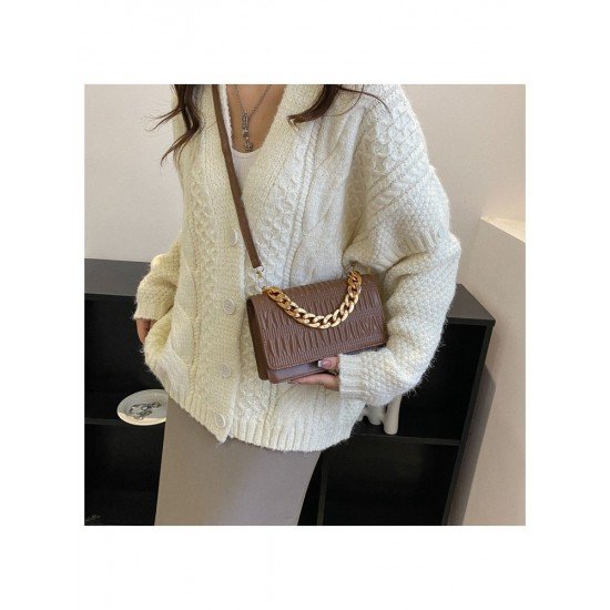 Fashionable Brown Chain Cross Body Shoulder Bags