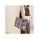 Black Canvas Plaid Ladies Tote Bags