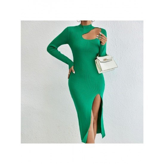 Cut Out Slit Long Sleeve Dresses