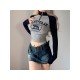 Raglan Sleeve Ruched Long Sleeve Crop Tops