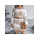 Ladies Casual Striped Sweater Dresses