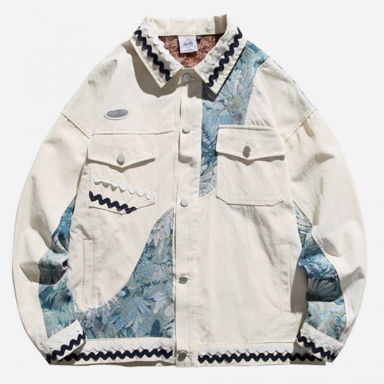  Fashion Loose Patchwork Men's Jacket