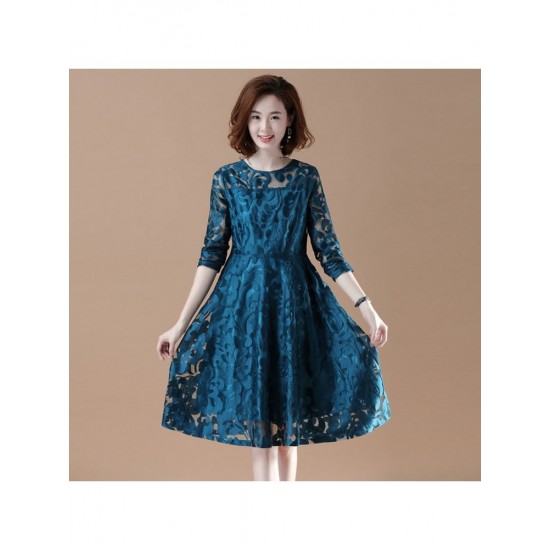  2022 Round Neck Women's Long Sleeve Dress