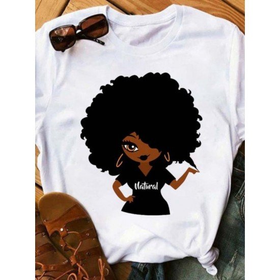 Women Graphic Crew Neck White T Shirts