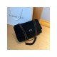 Fashion Black Canvas Rhombus Lattice Shoulder Bags