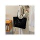 Canvas Contrast Color Black Grid Tote Bags