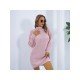 Turtle Neck Pullover Solid Long Sleeve Sweater Dress