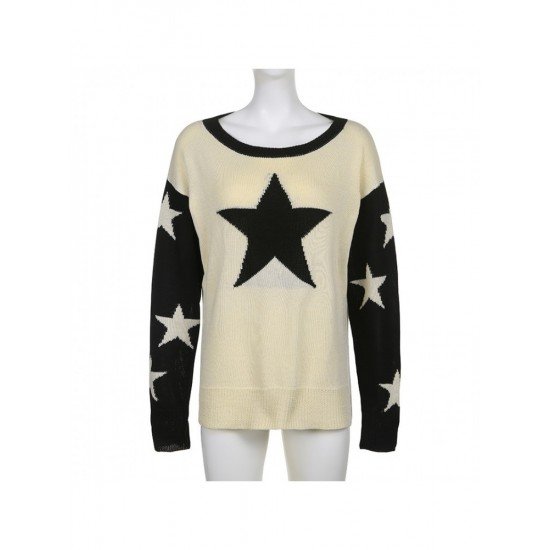 Star Loose Pullover Sweaters For Ladies