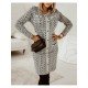  Temperament Geometric Pattern Women's Long Sleeve Dress