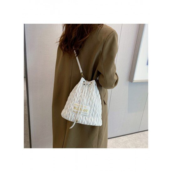 Stylish White Drawstring Cross Body Shoulder Bags