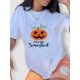 Halloween Pumpkin Graphic Short Sleeve T Shirts