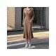 Casual Hooded Collar Solid Long Sleeve Midi Dresses