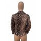 Stylish Asymmetry Leopard Snake Print Women Jackets