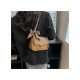 Retro Contrast Color Brown Shoulder Bags