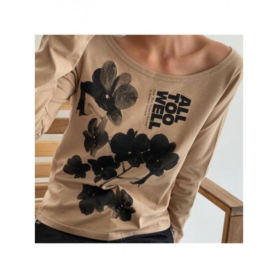 Ladies Flower Pattern Long Sleeve T Shirts