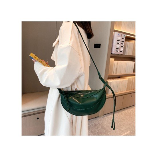 PU White Street Dumpling Shoulder Bags