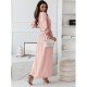  Temperament V Neck Pure Color Long Dress