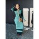  Pure Color Crew Neck Women's Long Dress