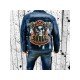 Skull Graphic Blue Denim Jacket Coats For Men