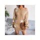 Star Pattern Long Sleeve Women Sweater Dress